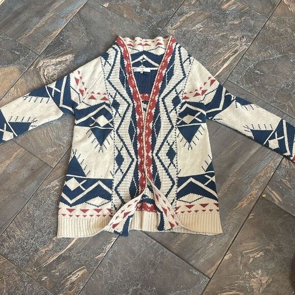 FATE open front cardigan sweater Aztec pattern knit, women’s Size S - Picture 12 of 12